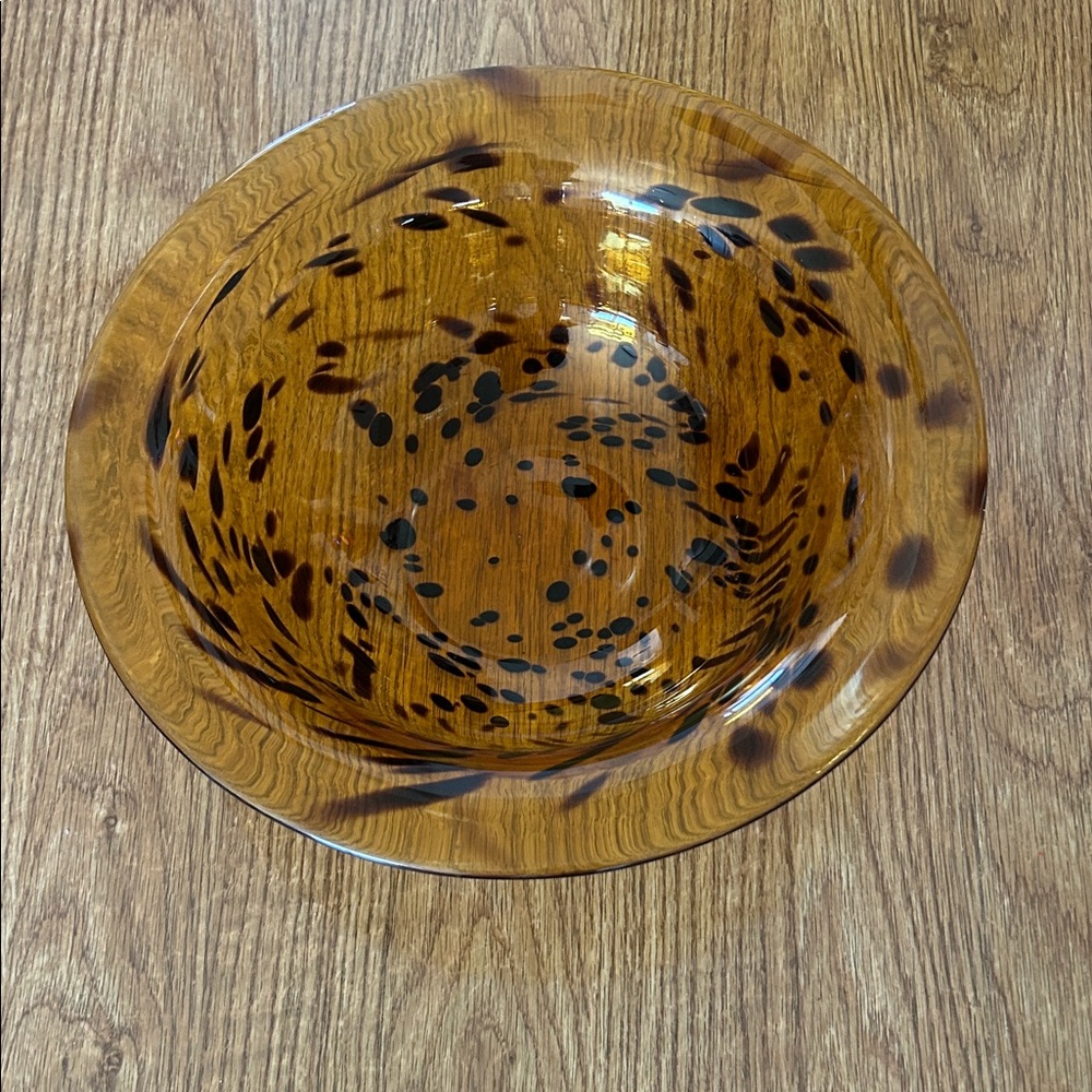 Brown and Black Glass Bowl